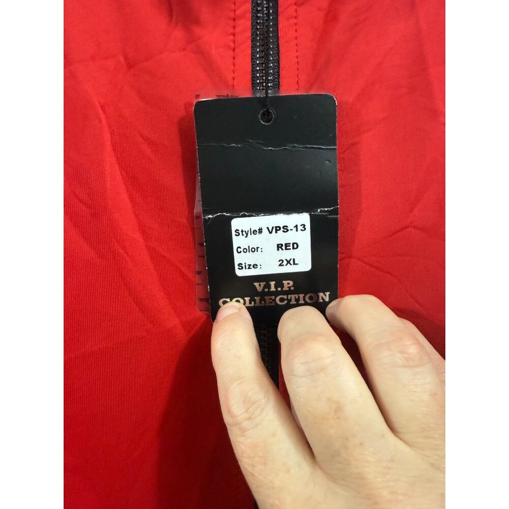 VIP Collection Performance Jacket Mens Size 2XL Red Black White Colorblock - Picture 7 of 12